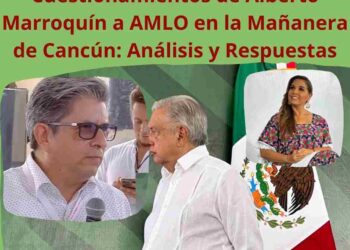 Alberto Marroquín en la Mañanera de Cancún
