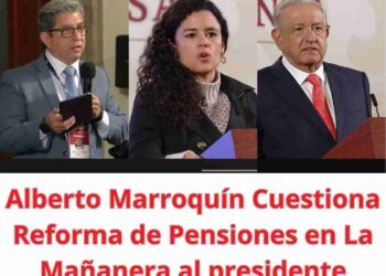 Alberto Marroquín de EsAhoraAm.com cuestiona a AMLO sobre el futuro de las pensiones de mandos medios. Un diálogo necesario en La Mañanera.