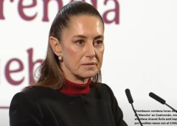 Sheinbaum condena lonas de agradecimiento al ‘Mencho’ en Coalcomán