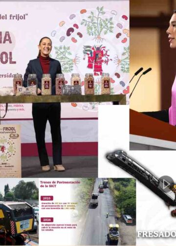 🚧 “¡Gobierno del pueblo!”, grita Sheinbaum al entregar trenes de pavimentación en Edomex… ¿pero llega el bienestar donde más duele?