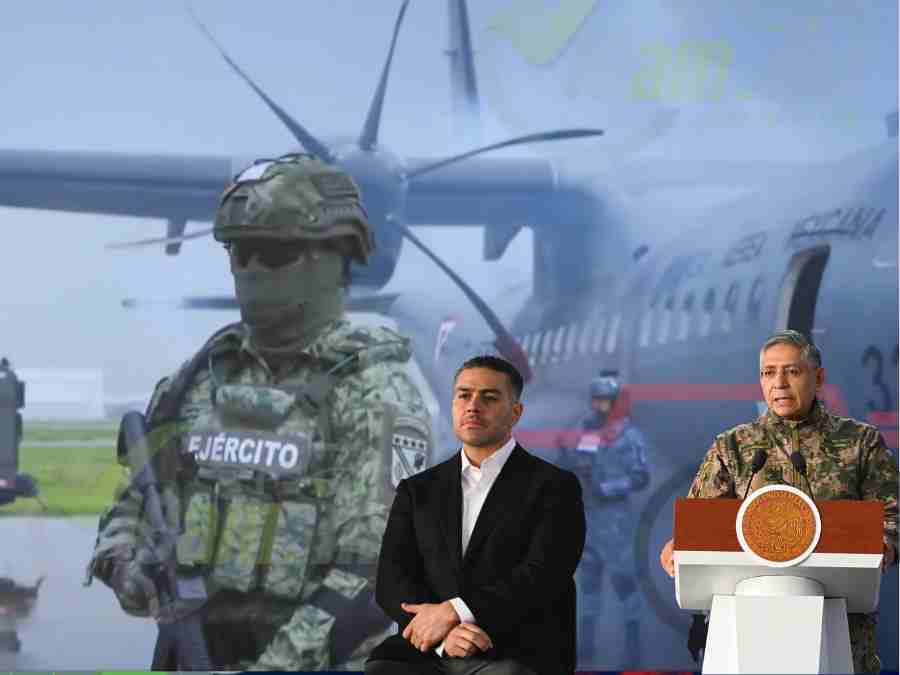 Elementos del Ejército Mexicano y Fuerzas Armadas durante operativo de seguridad nacional presentado por el gobierno federal
