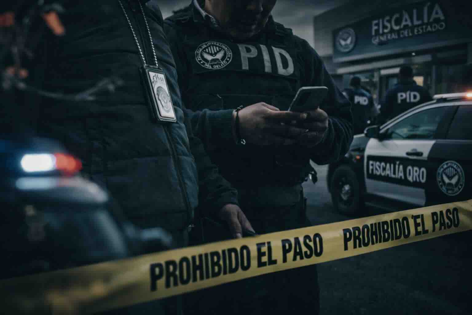 Elementos de la Policía de Investigación del Delito de Querétaro durante operativo de seguridad e investigación