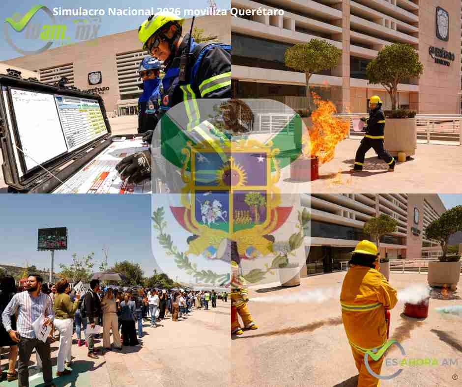 Simulacro Nacional 2026 activa evacuación en Querétaro