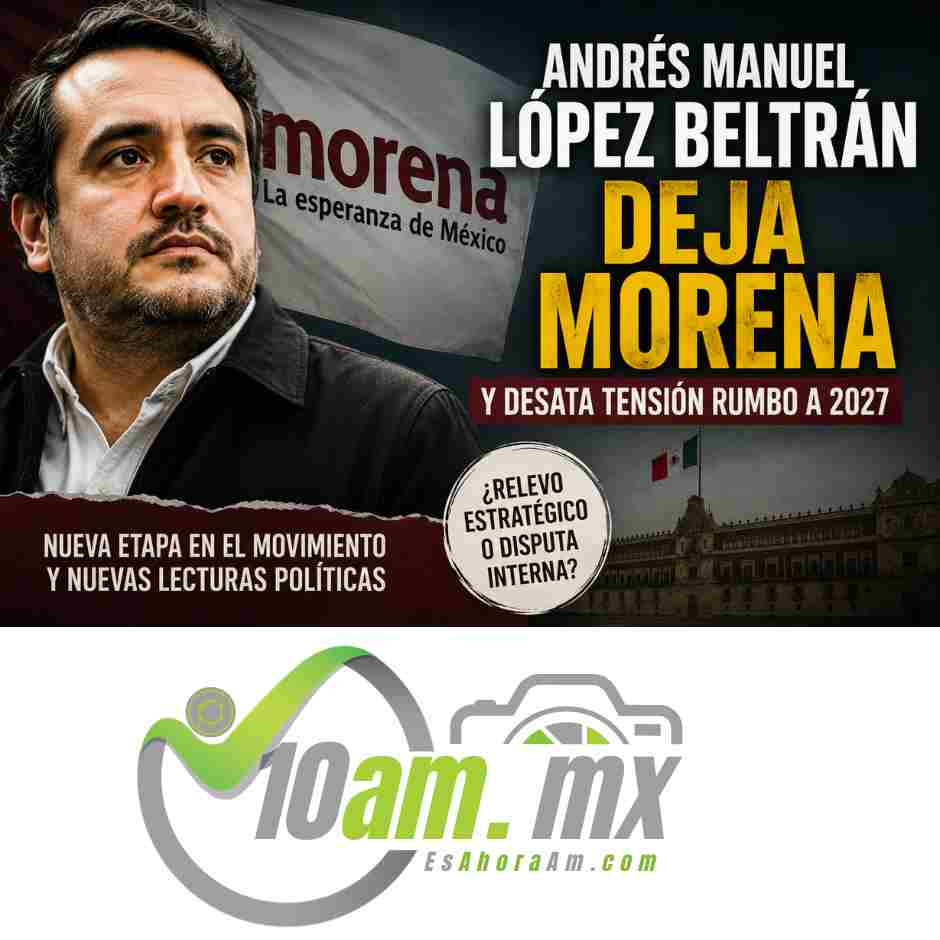 Andrés Manuel López Beltrán anuncia su salida de Morena rumbo a las elecciones de 2027 en medio de tensión política dentro de la 4T.