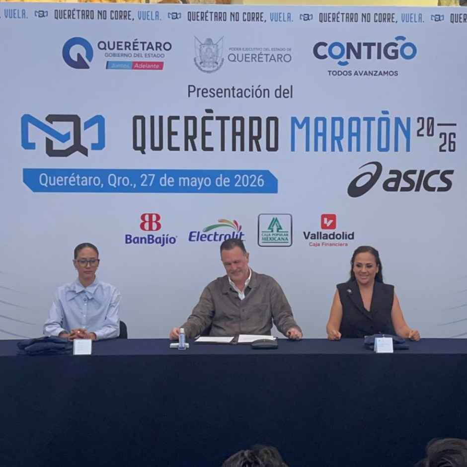 Presentación oficial del Querétaro Maratón 2026 en Querétaro con autoridades estatales y organizadores del evento deportivo