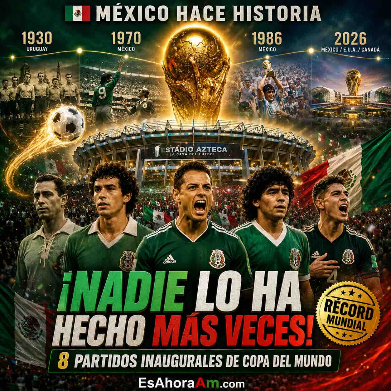 México hace historia como la selección con más partidos inaugurales en Copas del Mundo.