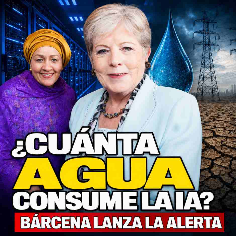 Alicia Bárcena alerta sobre el consumo de agua y energía de la inteligencia artificial y los centros de datos.
