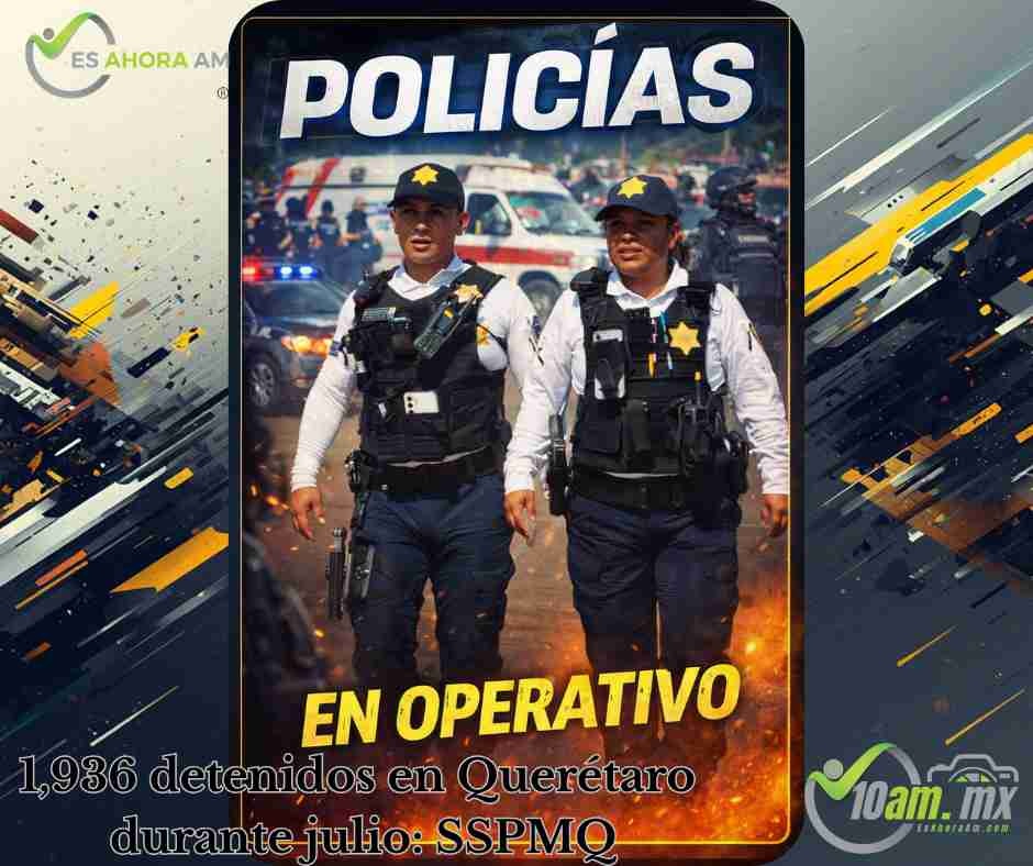 Más de 1,900 detenidos en Querétaro durante julio: SSPMQ revela cifras y acciones