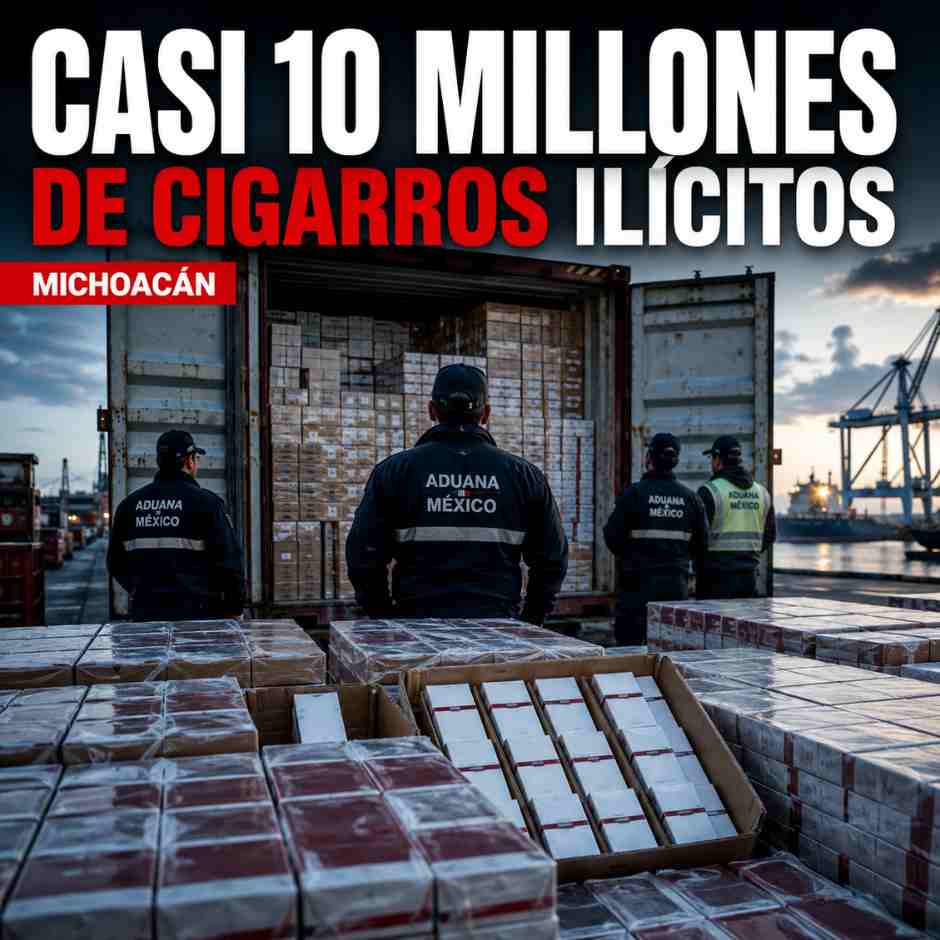 Casi 10 millones de cigarros ilícitos asegurados en Michoacán