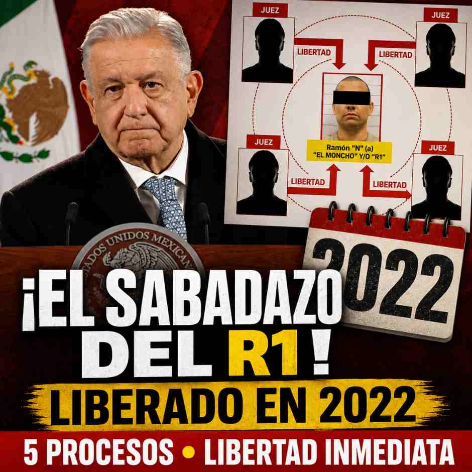 AMLO exhibe la liberación del R1 mediante un sabadazo judicial en 2022, después de enfrentar cinco procesos penales.