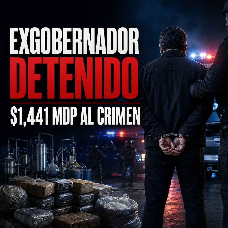 Exgobernador detenido durante operativo contra el crimen organizado en México.