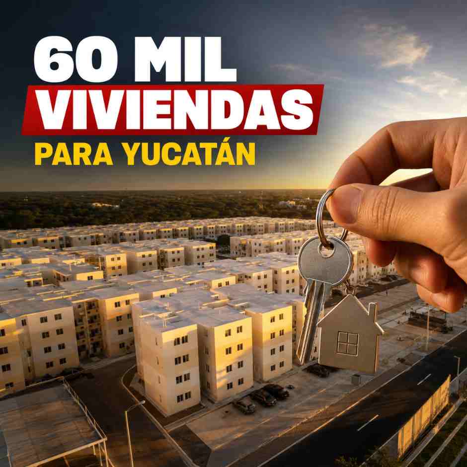 Desarrollo de viviendas del Infonavit en Yucatán con llaves de una casa nueva.