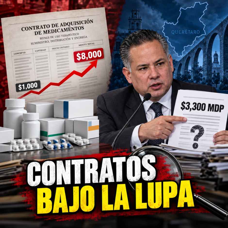 Contrato de medicamentos y Santiago Nieto cuestionando el destino de 3 mil 300 millones de pesos en Querétaro.