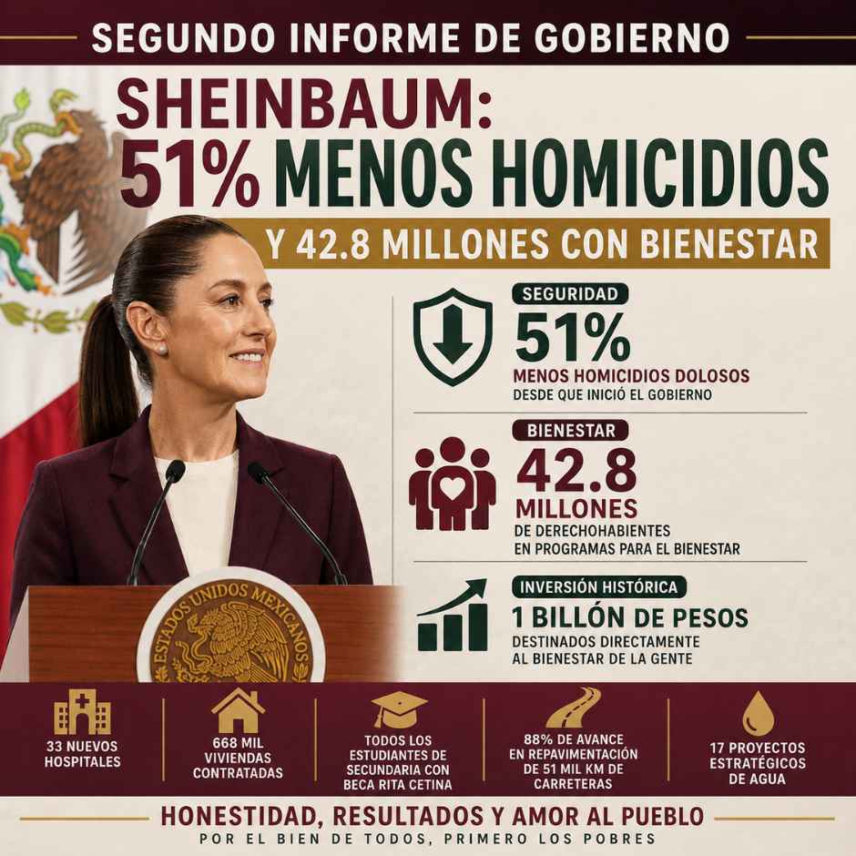 Segundo Informe de Claudia Sheinbaum 2026 con cifras y resultados de gobierno