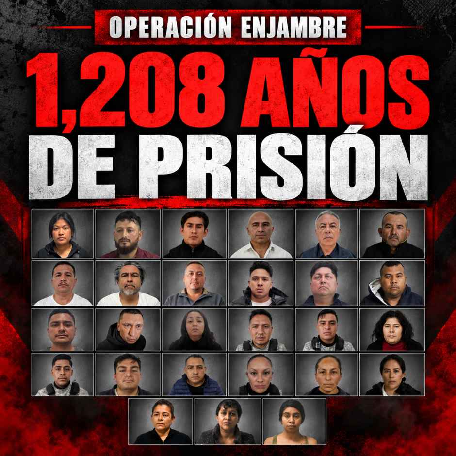 Operación Enjambre suma 1,208 años de prisión en Edomex