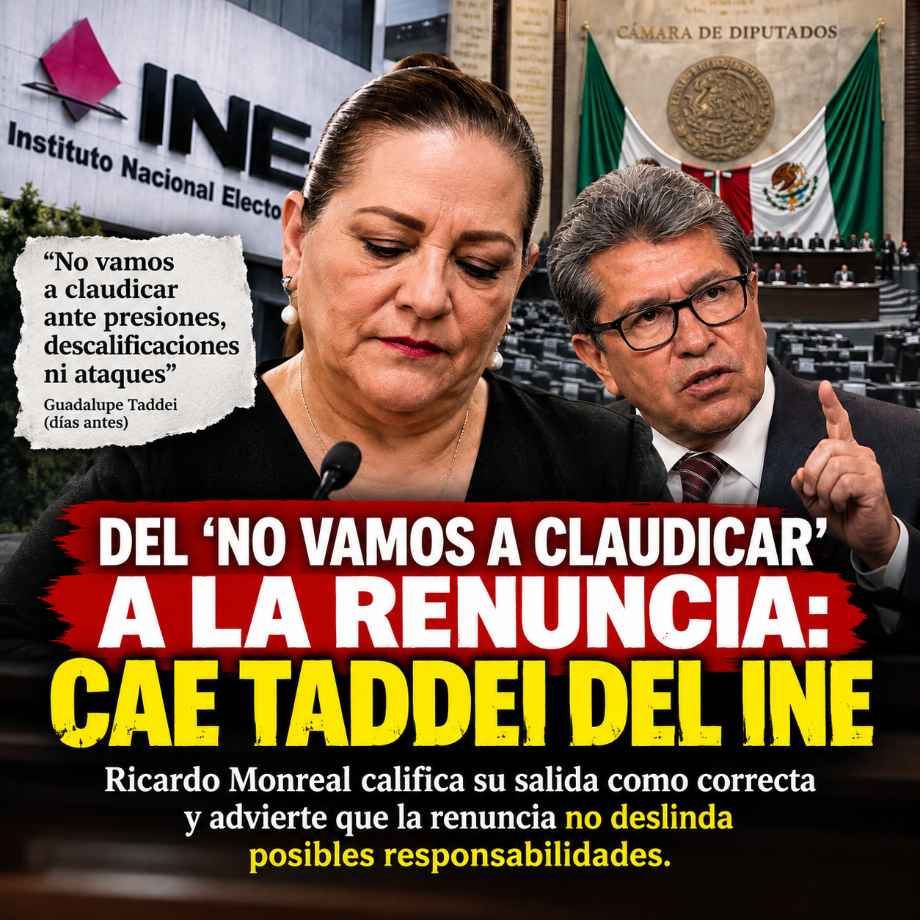 Guadalupe Taddei renuncia a la presidencia del INE en medio de señalamientos sobre contrataciones