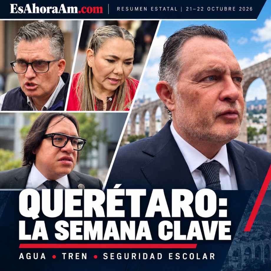 Mauricio Kuri, Luis Alberto Vega Ricoy, Irene Quintanar y Víctor de Jesús Hernández en un collage del resumen estatal de Querétaro.